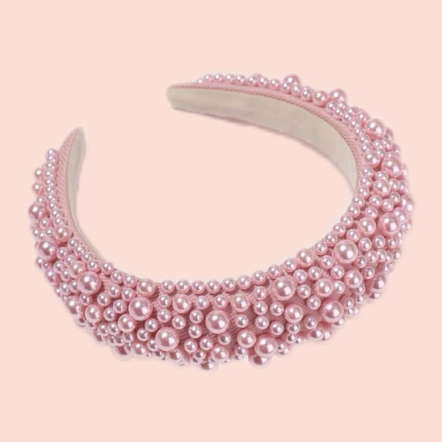 Bandeau perles rose