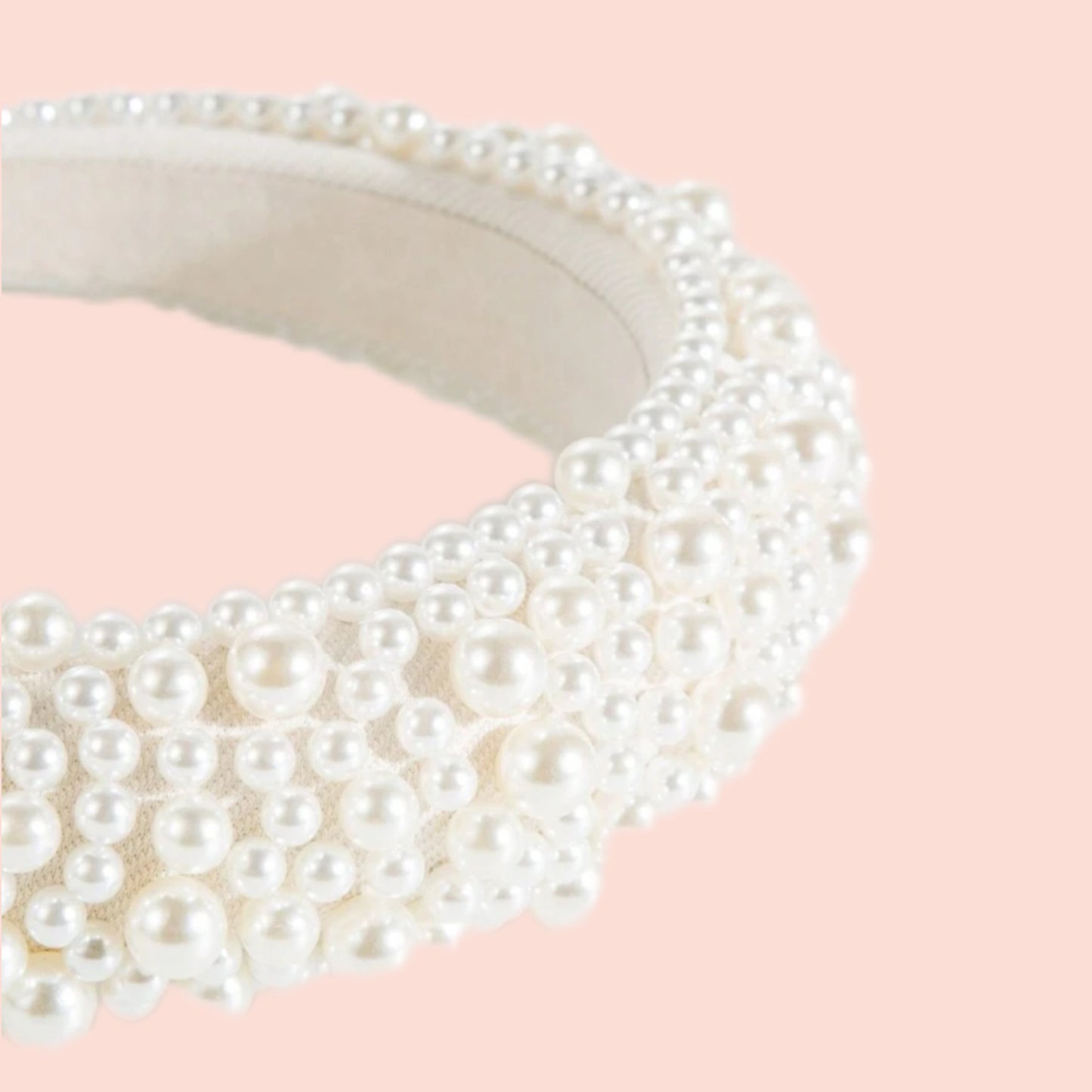 Bandeau perles blanches