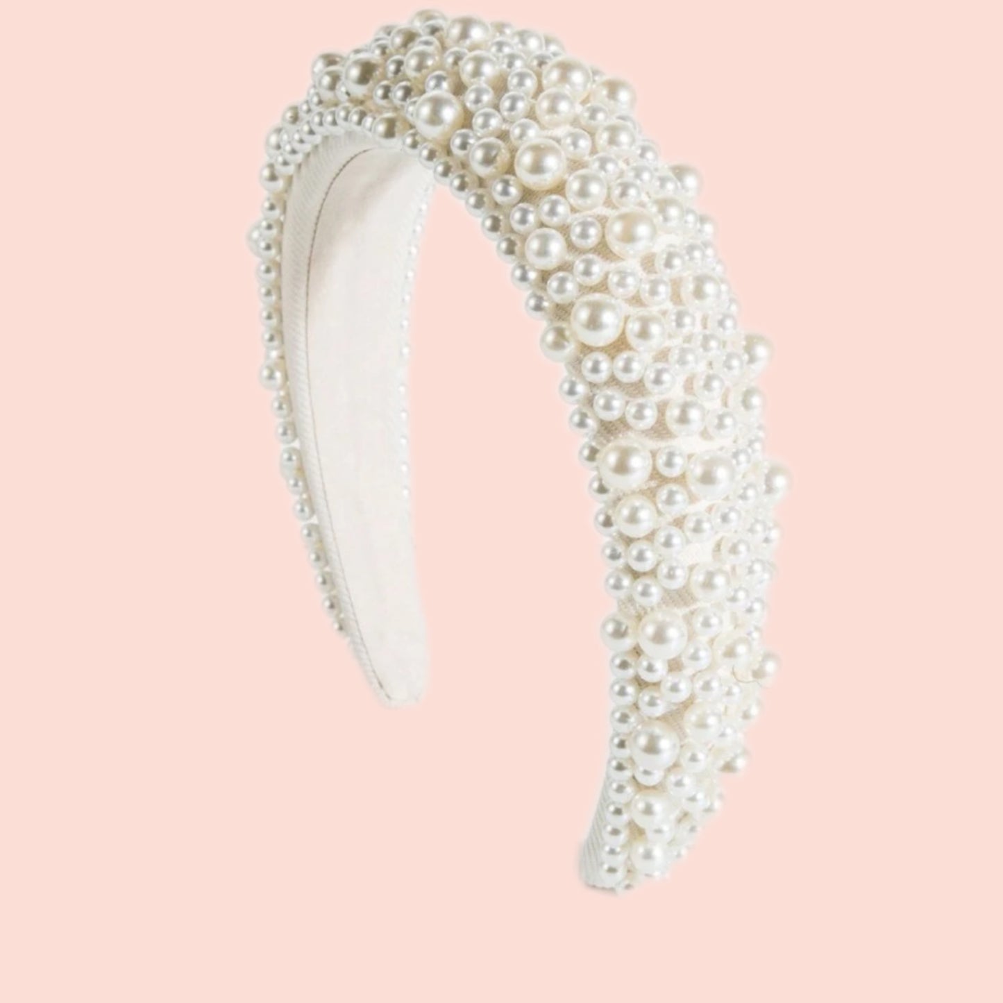 Bandeau perles blanches